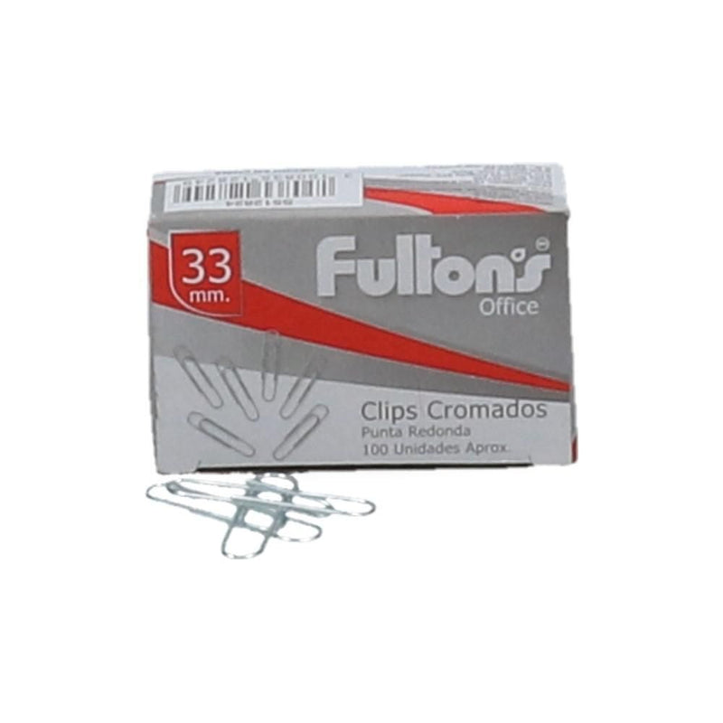 CLIPS FULTONS NÃƒâ€šÃ‚Âº1 REDONDO 100 UNIDADES 33 MM (6852003102928)