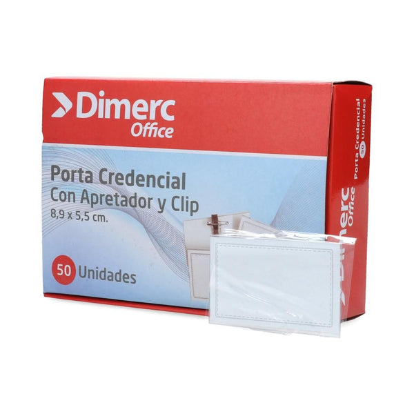 Porta Credencial Con Apretador Y Clip 8.9 X 5.5 Cm 50 Un