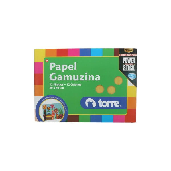 Carpeta Con Papel Gamuzina 20 X 30 cm 12 Pliegos 12 Colores