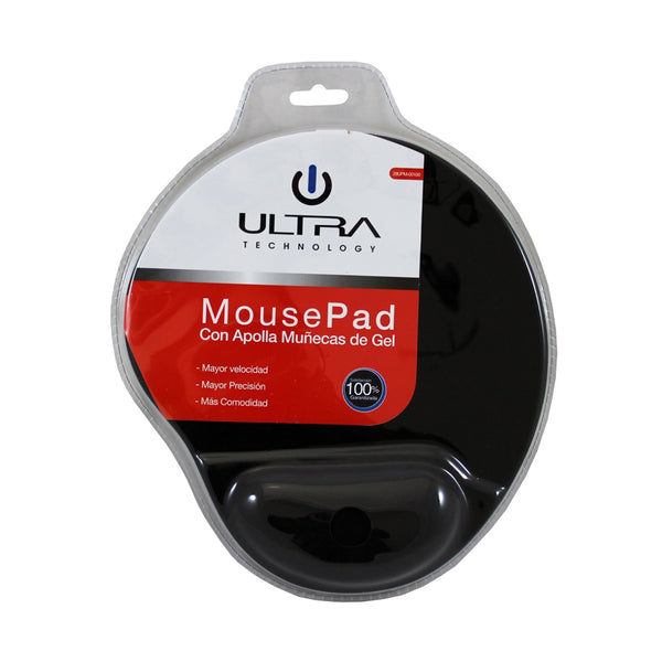 Mouse Pad Apoya Muñeca Gel Negro