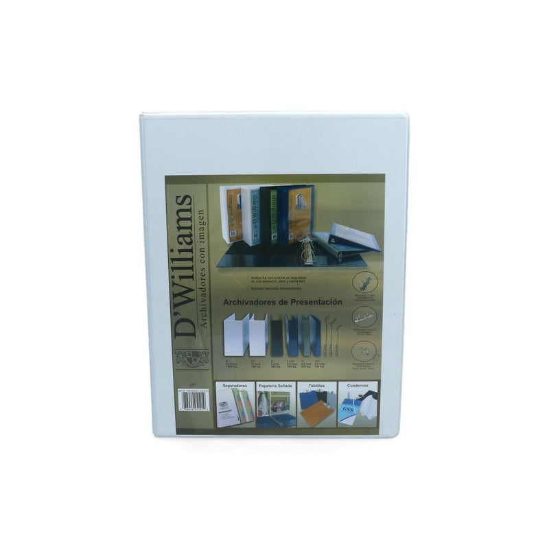 ARCHIVADOR CATALOGO OFICIO 2 AROS 0.5 BLANCO (6851977052368)