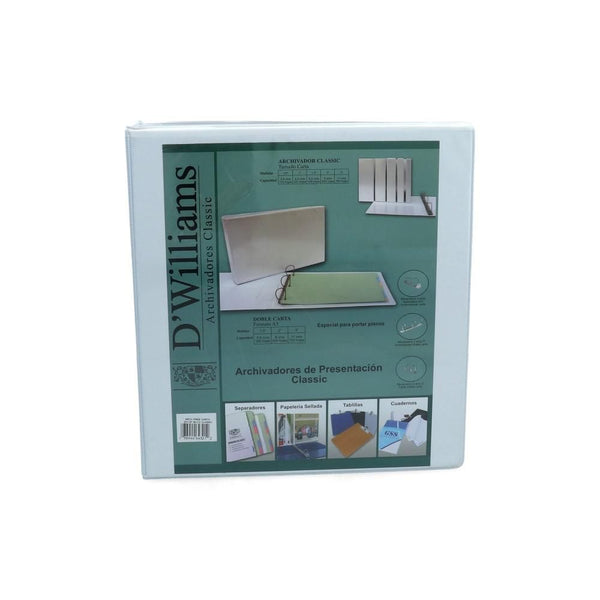 ARCHIVADOR CATALOGO CARTA 2 AROS 1.5 BLANCO CLASSIC (6852078174416)