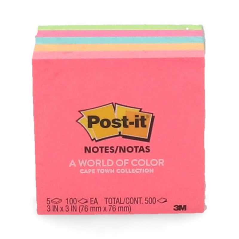 NOTA ADHESIVA 5 UN X 100 HOJAS 7.6 X 7.6 CM SURTIDO NEON 654 5 PK (6852136730832)