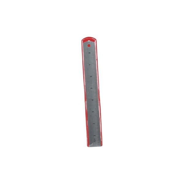 Regla Metalica Funda Roja 20 Cm