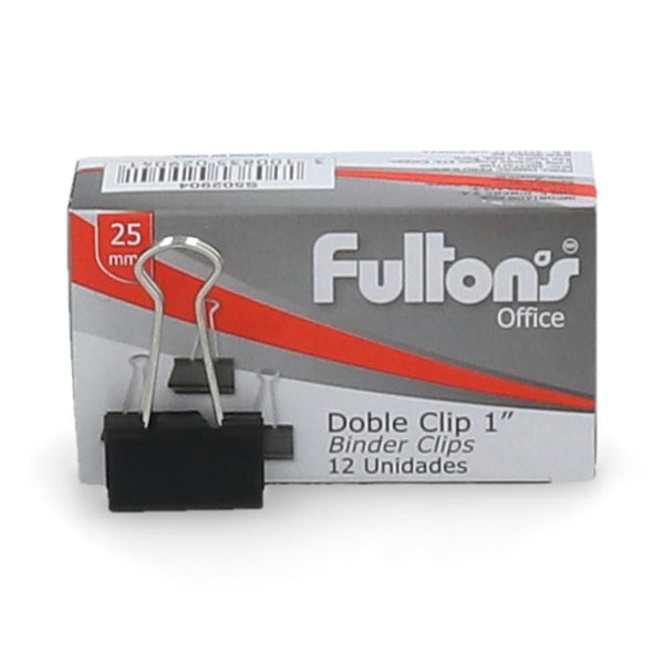 CLIPS DOBLE 12 UN 25 MM NEGRO 1 PULGADA (6852003168464)