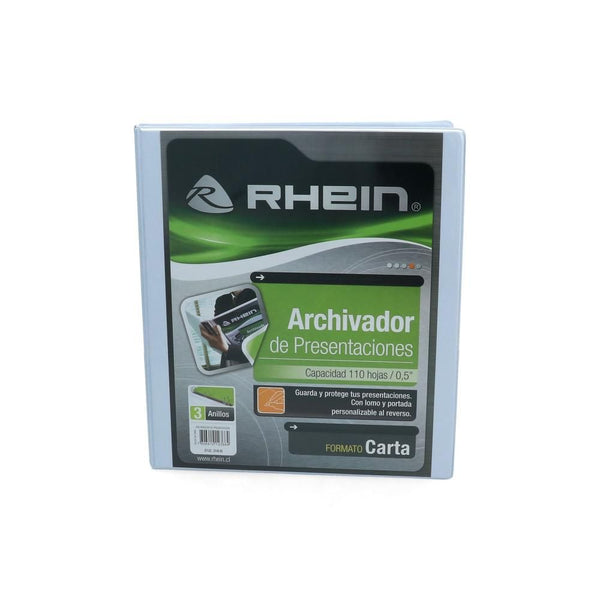 ARCHIVADOR CATALOGO CARTA 3 AROS 0.5 BLANCO (6852089839824)