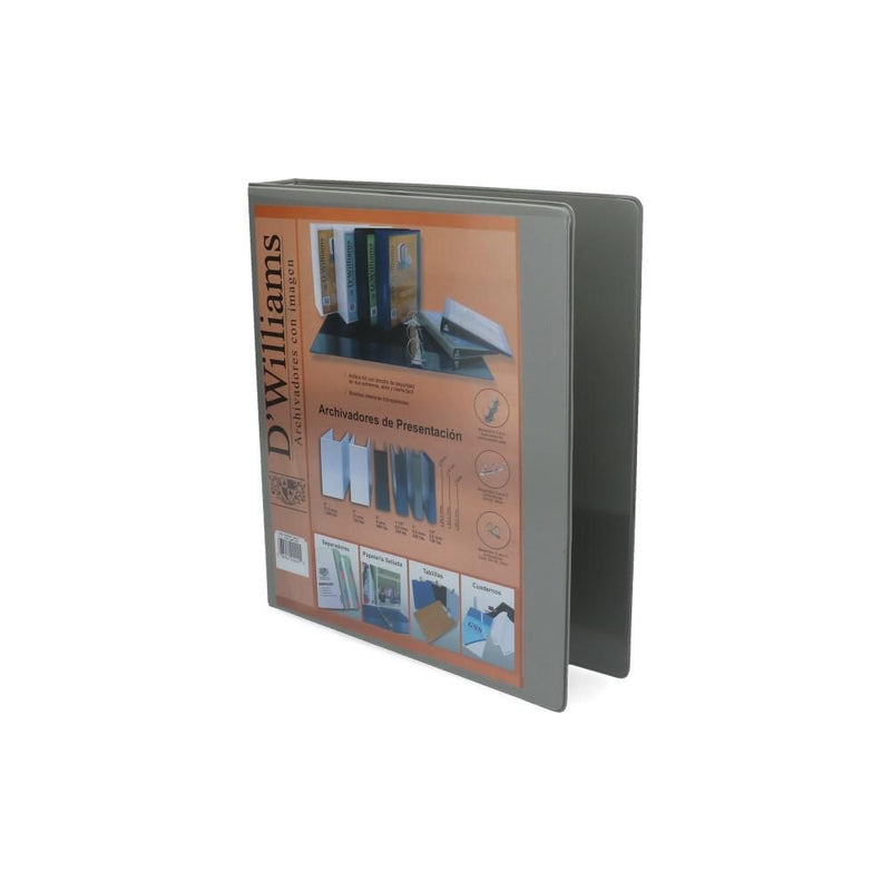 ARCHIVADOR CATALOGO CARTA 2 AROS 1.0 GRIS (6851976822992)