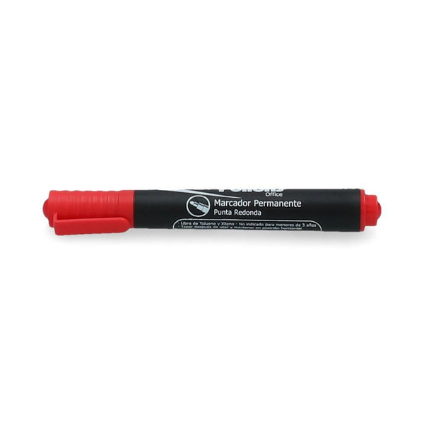 MARCADOR PERMANENTE PUNTA REDONDA COLOR ROJO DESECHABLE (6851932848336)