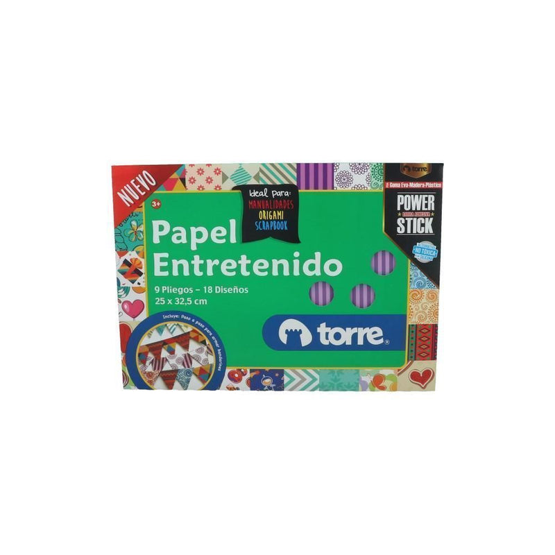 CARPETA CON PAPEL ENTRETENIDO 9 PLIEGOS 18 DISEÃƒâ€˜OS 25X32.5 (6852104290512)