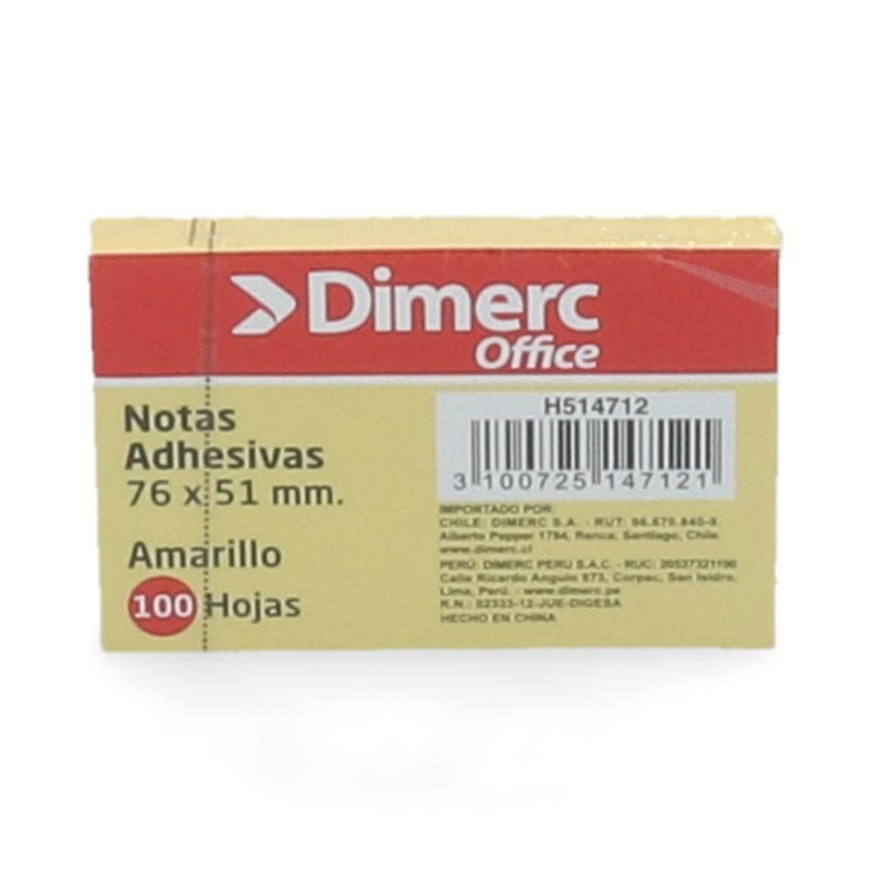 NOTA ADHESIVA 1 UN X 100 HOJAS 5.1 X 7.6 CM AMARILLO 656 BLOCK (6851941662928)