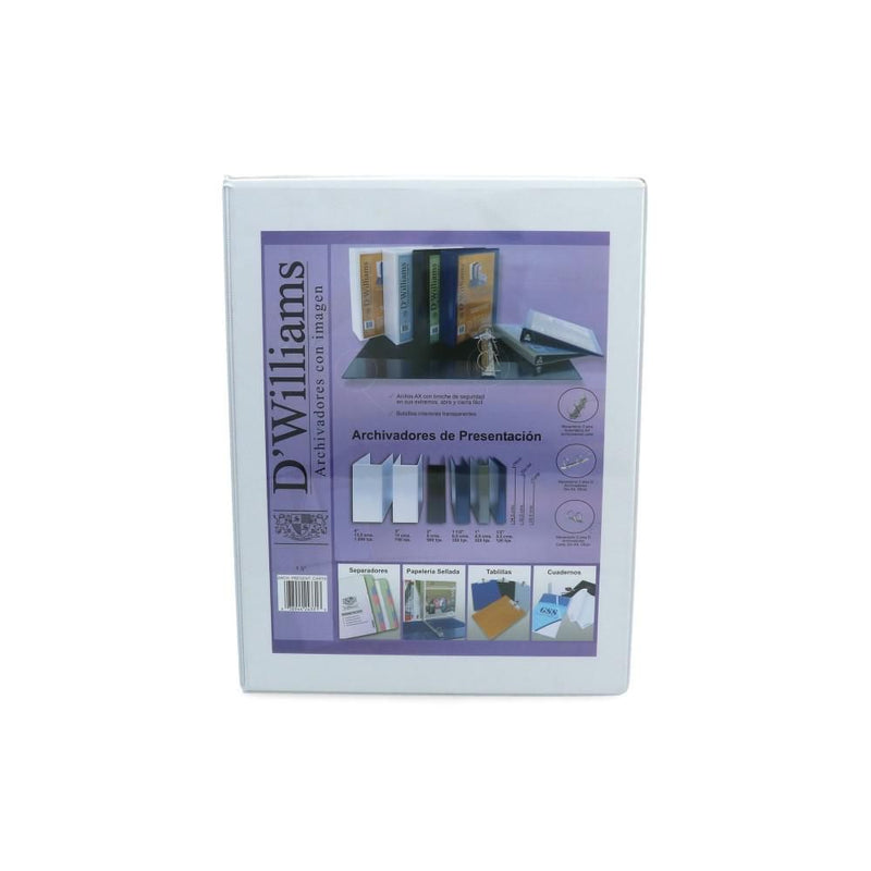 ARCHIVADOR CATALOGO CARTA 3 AROS 1.5 BLANCO 370 HJ (6851981902032)