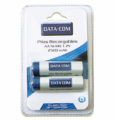 PILA DATACOM RECARGABLE AA 2 UNIDADES 2500 MAH (6852057825488)