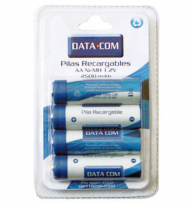 PILA DATACOM RECARGABLE AA 4 UNIDADES 2500 MAH (6852057759952)