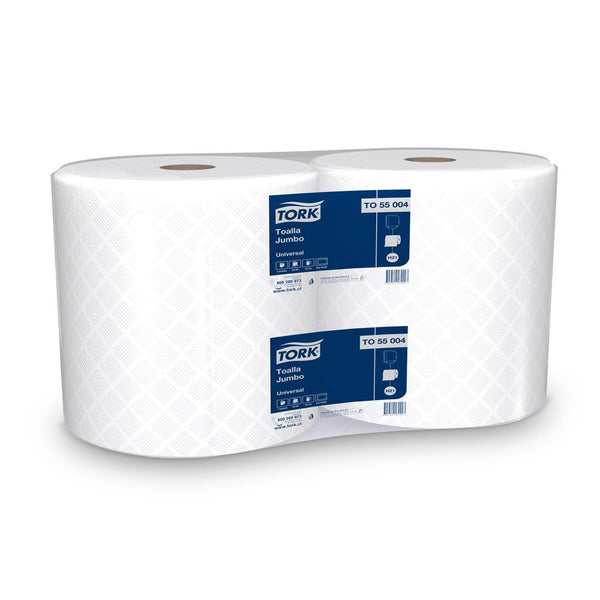 TOALLA PAPEL JUMBO HOJA SIMPLE 250 MT 2 ROLLOS UNIVERSAL (6851969155280)