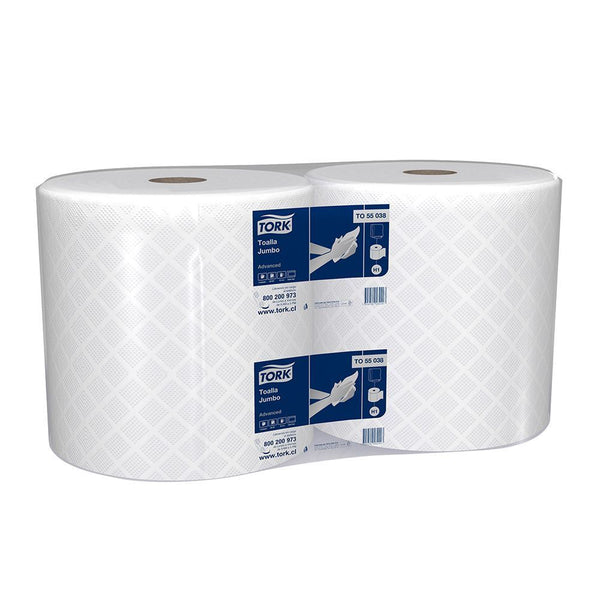 TOALLA PAPEL JUMBO HOJA SIMPLE 310 MT 2 ROLLOS ADVANCED (6852078502096)