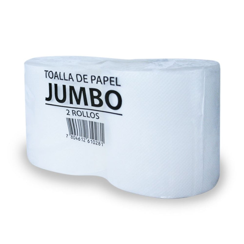 Toalla Papel Jumbo Hoja Simple 185 Mt 2 Rollos