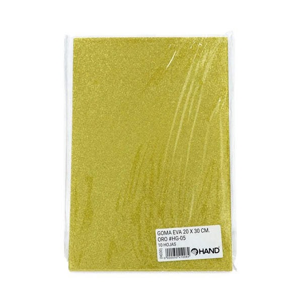 Goma Eva Glitter 20 X 30 Cm 2 Mm Color Oro 10 Un