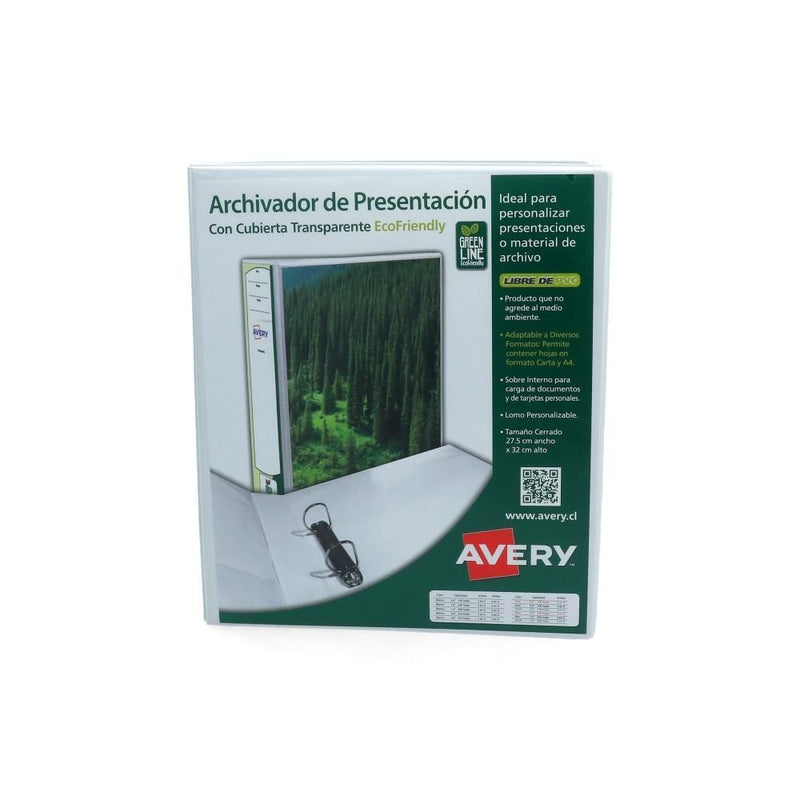 Archivador Catalogo Carta 2 Aros 1.5'' Blanco