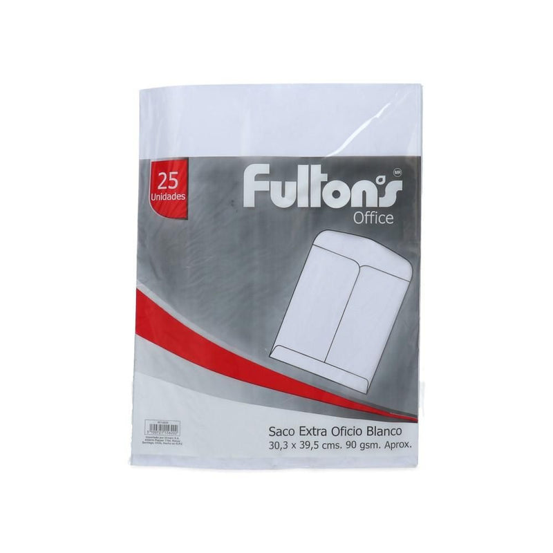 SOBRE FULTONS SACO EXTRA OFICIO BLANCO 90 GR 25 UN (6852055531728)