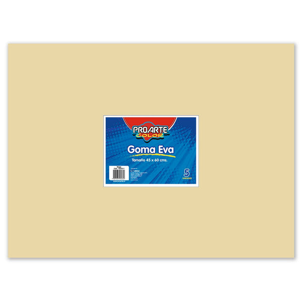 GOMA EVA BEIGE 45 X 60 CM 5 HOJAS