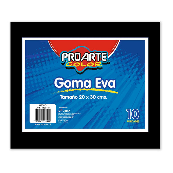 Goma Eva Negro 20 X 30 cm 10 Hojas