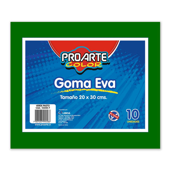 GOMA EVA VERDE OSCURO 20 X 30 CM 10 HOJAS