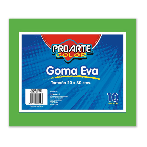 GOMA EVA VERDE CLARO 20 X 30 CM 10 HOJAS