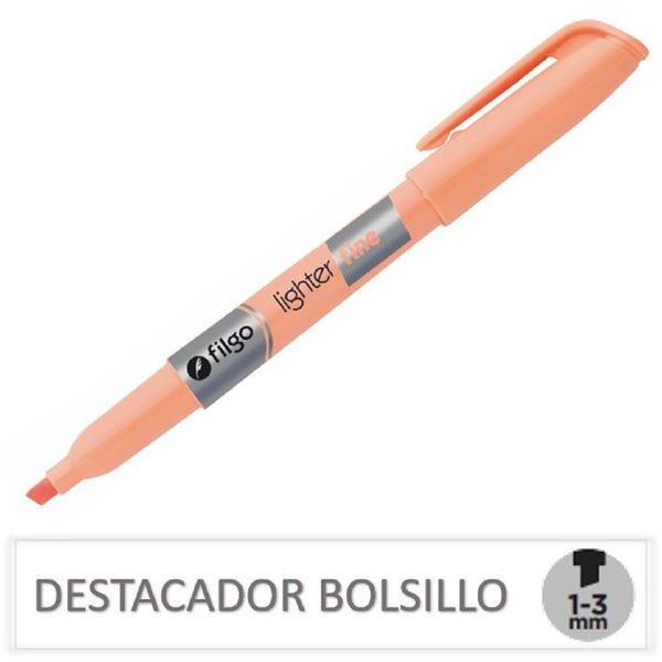 DESTACADOR BOLSILLO NARANJO PASTEL