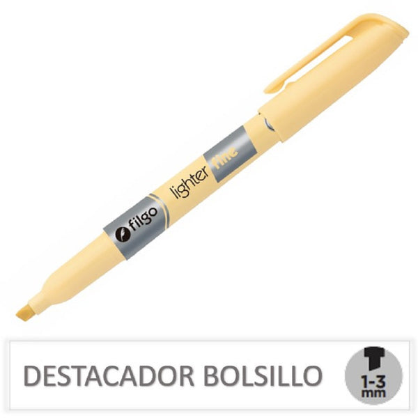 Destacador Bolsillo Amarillo Pastel