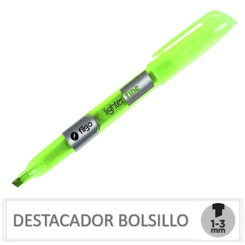 Destacador Bolsillo Verde Flúor