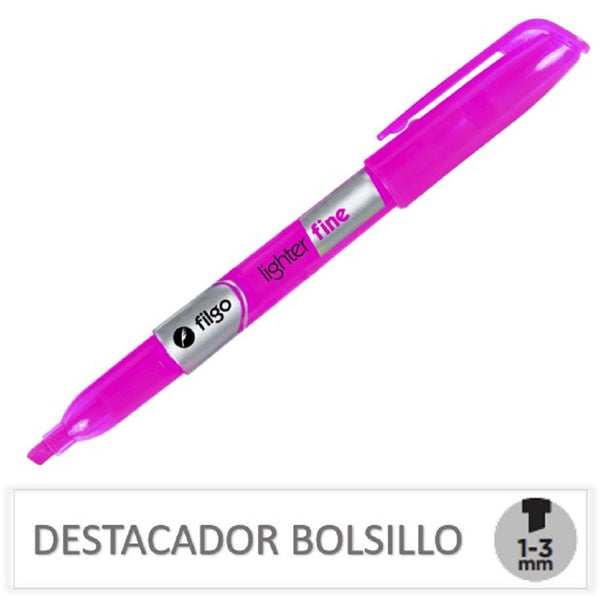 Destacador Bolsillo Rosado Flúor