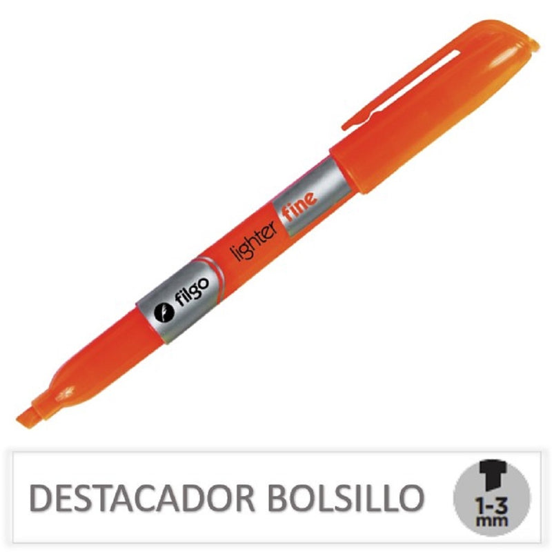 Destacador Bolsillo Naranjo Flúor