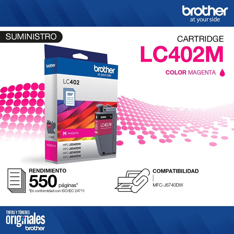 Cartucho Tinta Lc402Ms Magenta 550 Paginas