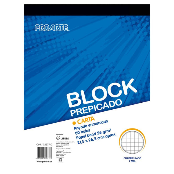 BLOCK PREPICADO CARTA COMPOSICION 80 HOJAS