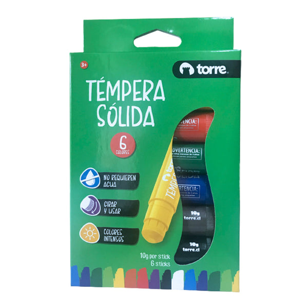 Tempera Solida 6 Colores