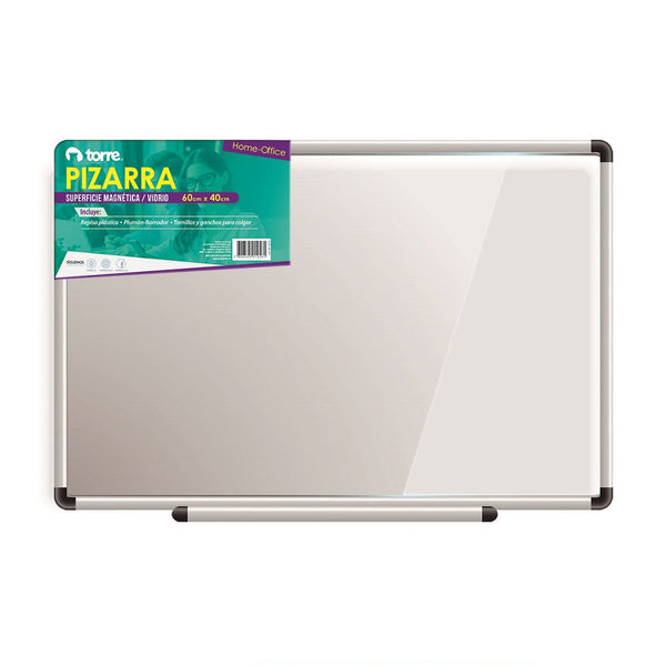 PIZARRA MAGNETICA VIDRIO 40 X 60 BLANCA