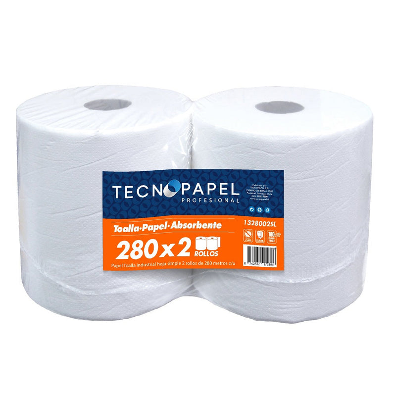 Toalla Papel Jumbo 2 Rollos X 280 Mt