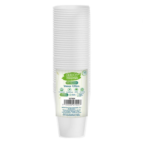 Vaso Blanco 4 Oz Plastico Eco 50 Un