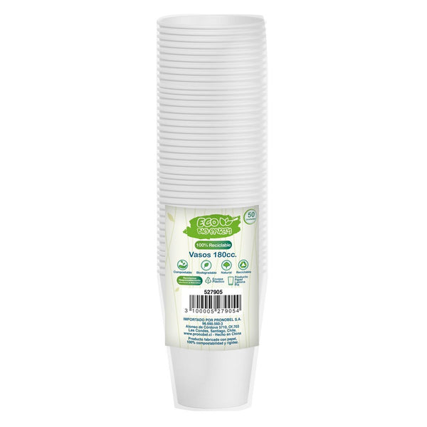 Vaso Blanco 6 Oz Plastico Eco 50 Un