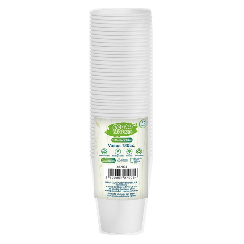 Vaso Blanco 6 Oz Plastico Eco 50 Un