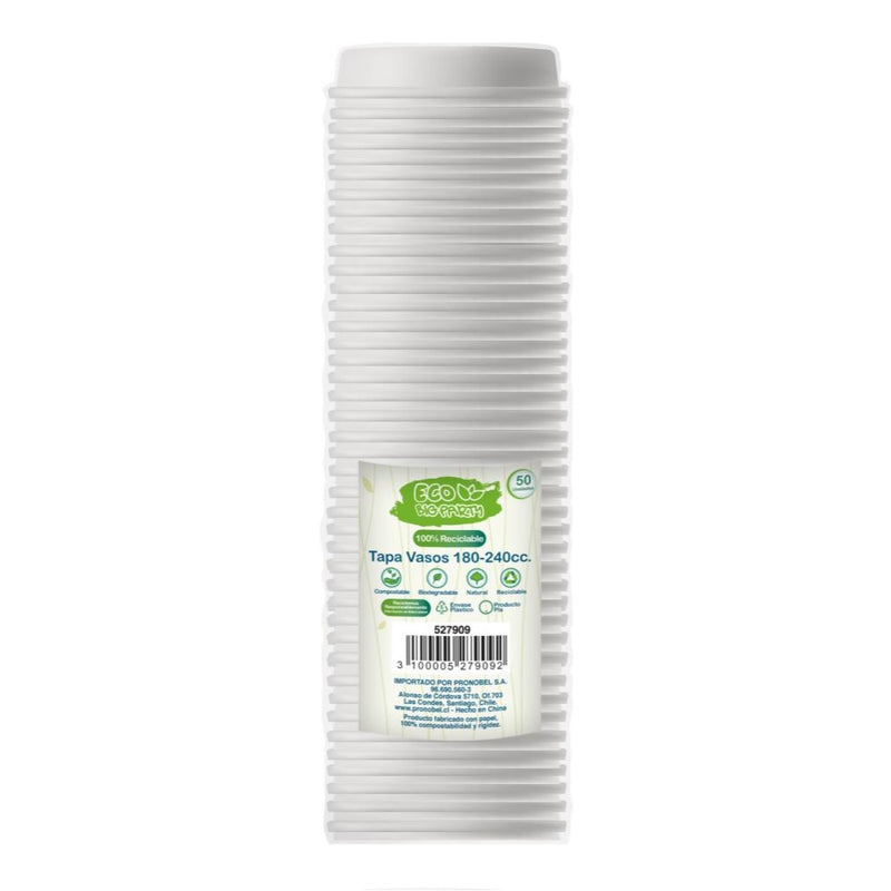 Tapa Vaso 6-8 Oz Plastico Eco 50 Un