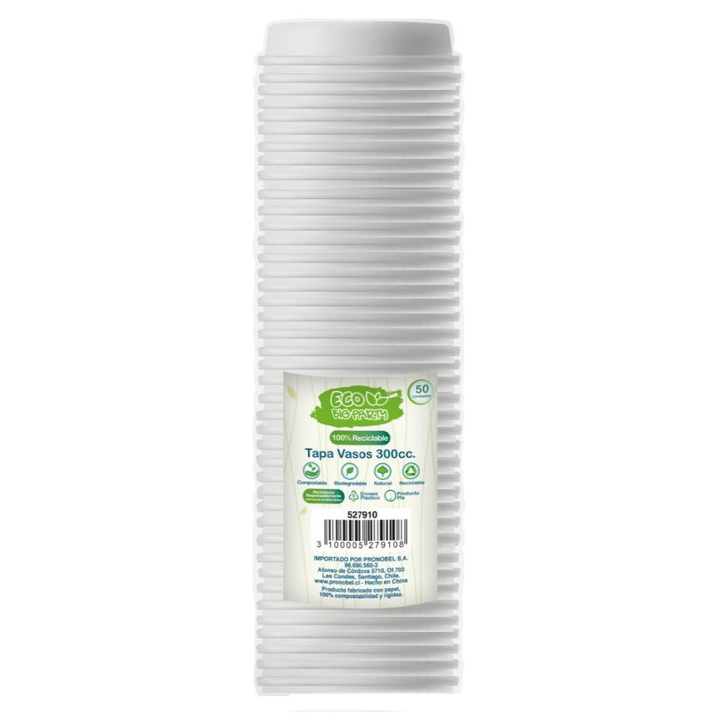 Tapa Vaso 10 Oz Plastico Eco 50 Un