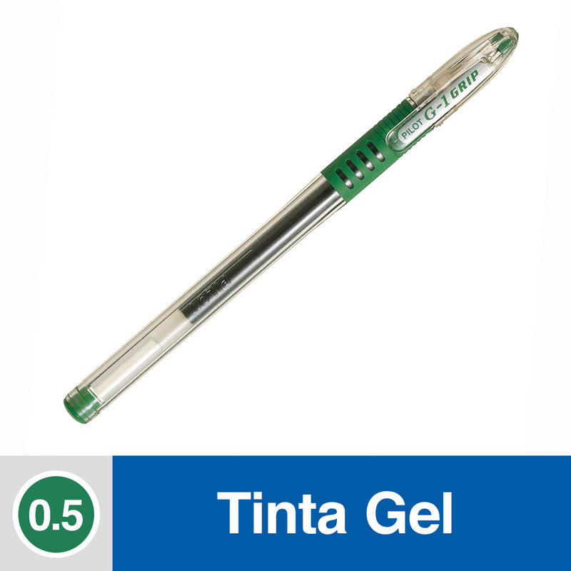 LAPIZ TINTA GEL 0.5 MM PUNTA FINA VERDE G1 GRIP (6852027187408)