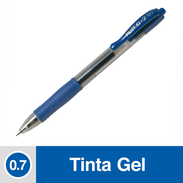 LAPIZ TINTA GEL 0.7 MM PUNTA MEDIA AZUL RETRACTIL G2 GRIP DE GOMA (6852022206672)