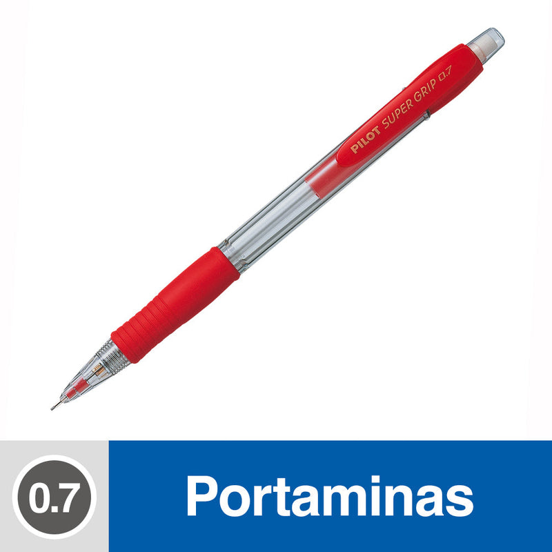 PORTAMINA 0.7 MM RETRACTIL H 187 ROJO (6851960176848)