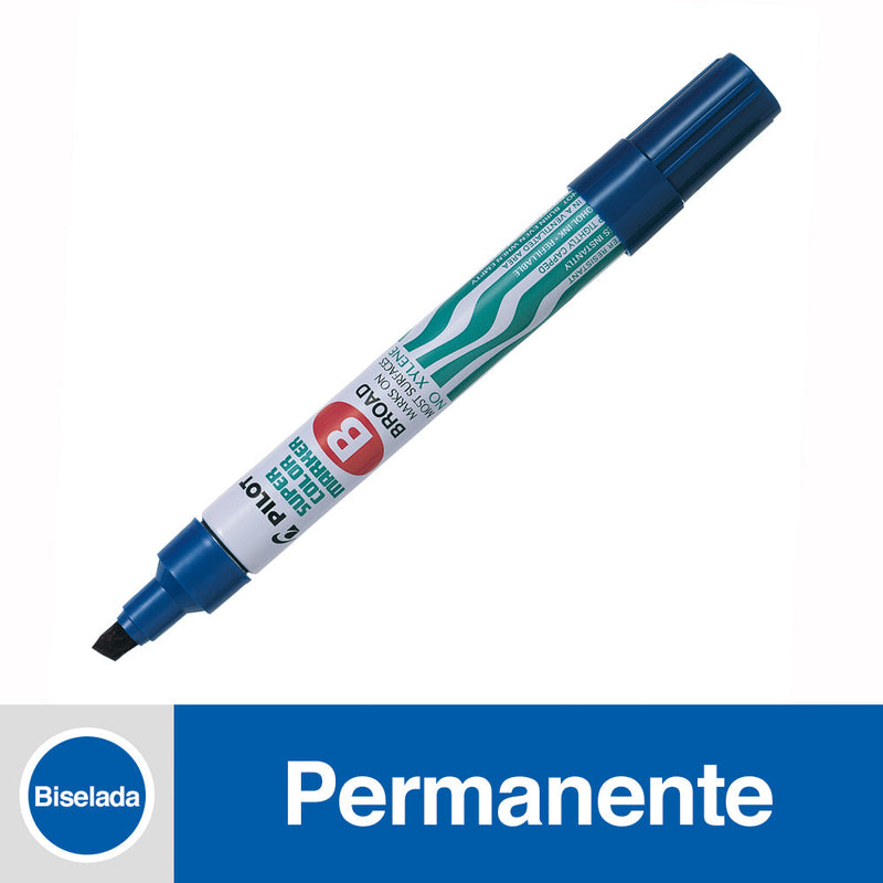 MARCADOR PERMANENTE PUNTA BISELADA SCA COLOR AZUL RECARGABLE (6851931898064)