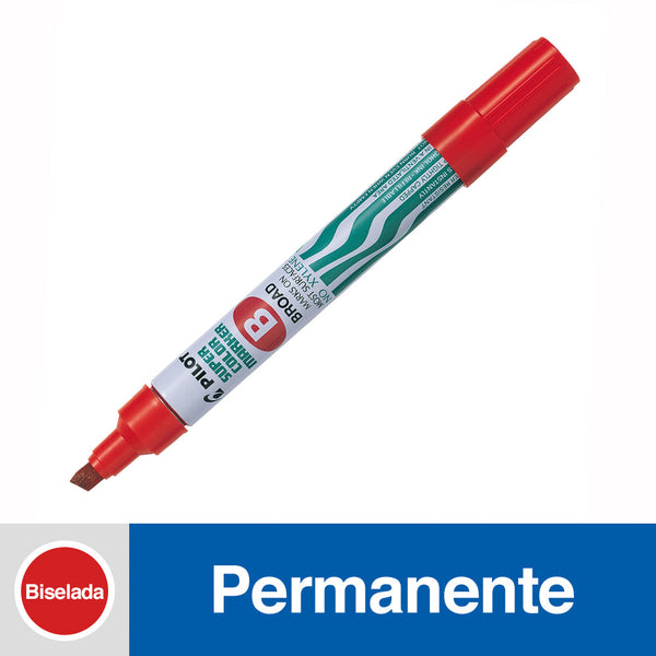 MARCADOR PERMANENTE PUNTA BISELADA SCA COLOR ROJO RECARGABLE (6851932586192)