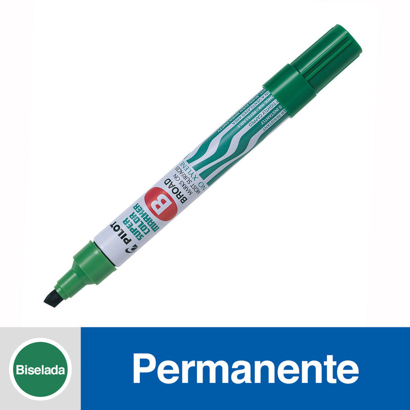 MARCADOR PERMANENTE PUNTA BISELADA SCA-B COLOR VERDE RECARGABLE (6851937239248)