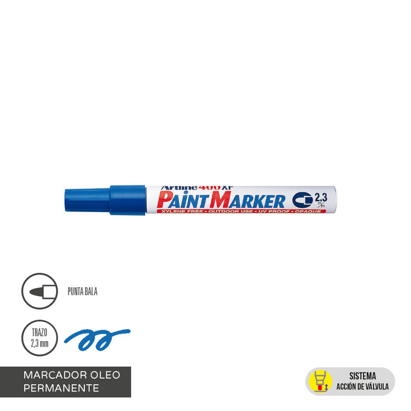 MARCADOR PERMANENTE OLEO PUNTA REDONDA COLOR AZUL N 400 (6851934683344)