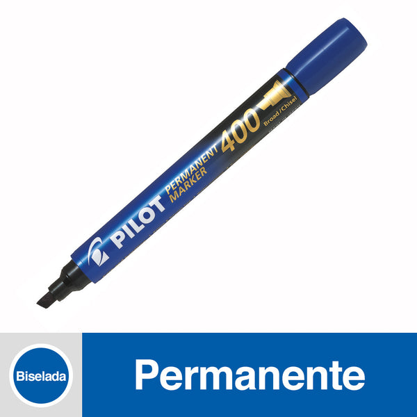 MARCADOR PERMANENTE PUNTA BISELADA COLOR AZUL DESECHABLE (6852043473104)